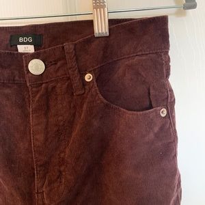 Maroon corduroy flare pants